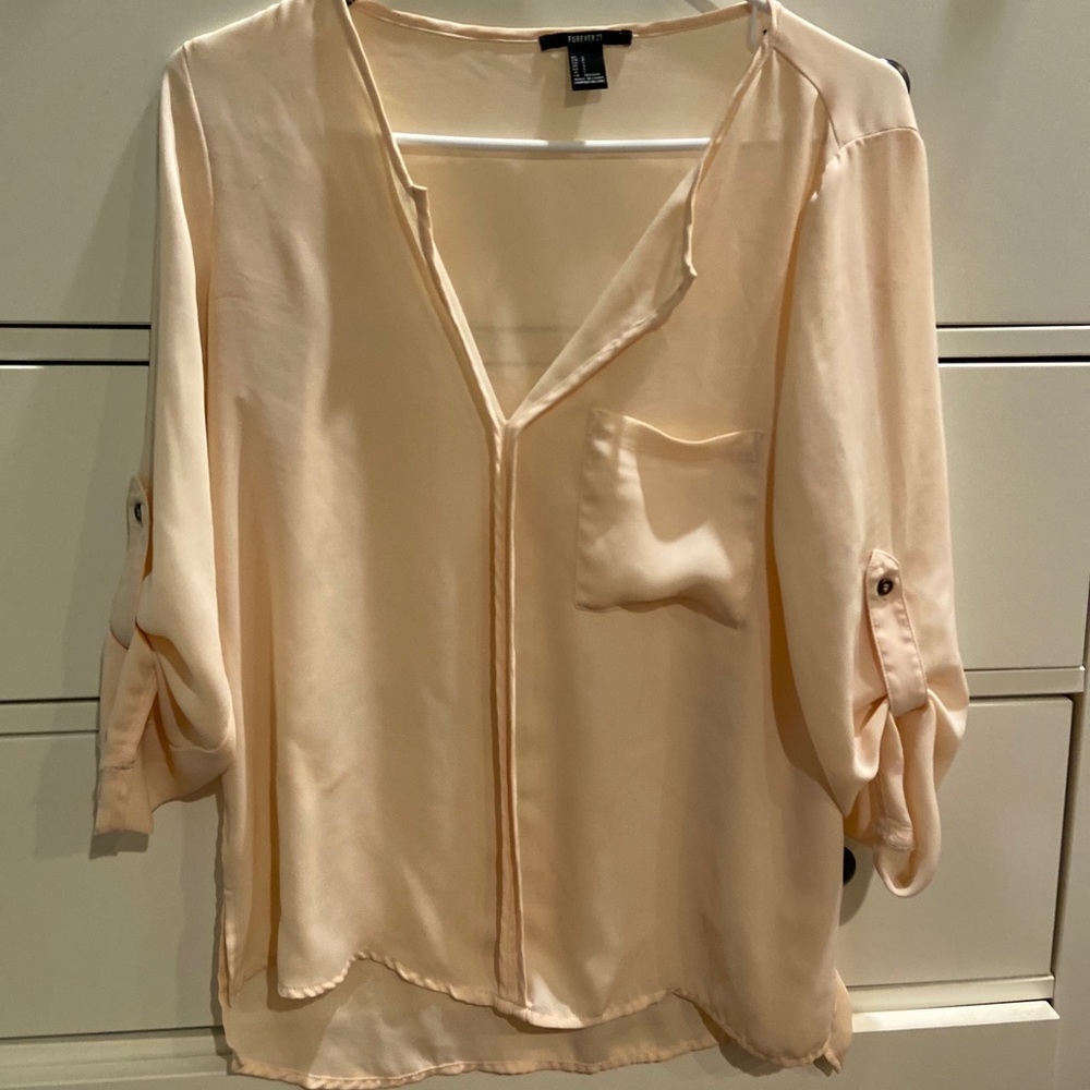 Sheer 3/4 sleeve blouse